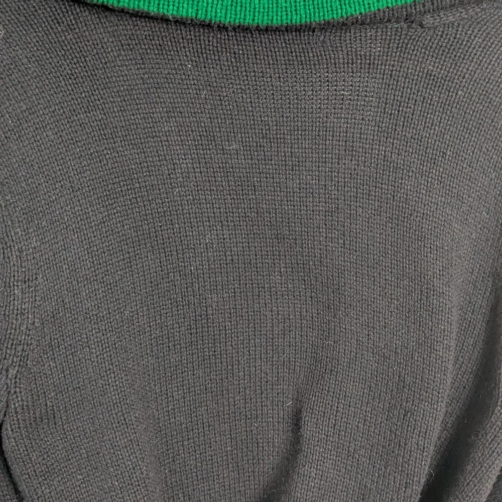 Lauren Ralph Lauren Navy and Green Belted Shawl Cardigan M - Picture 6 of 11